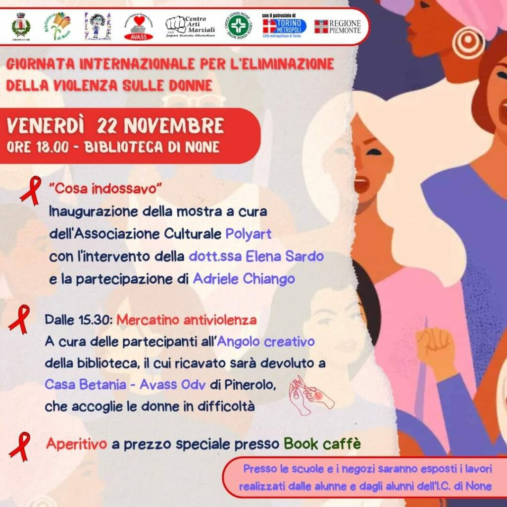 None, mercatino antiviolenza venerdì 22 novembre