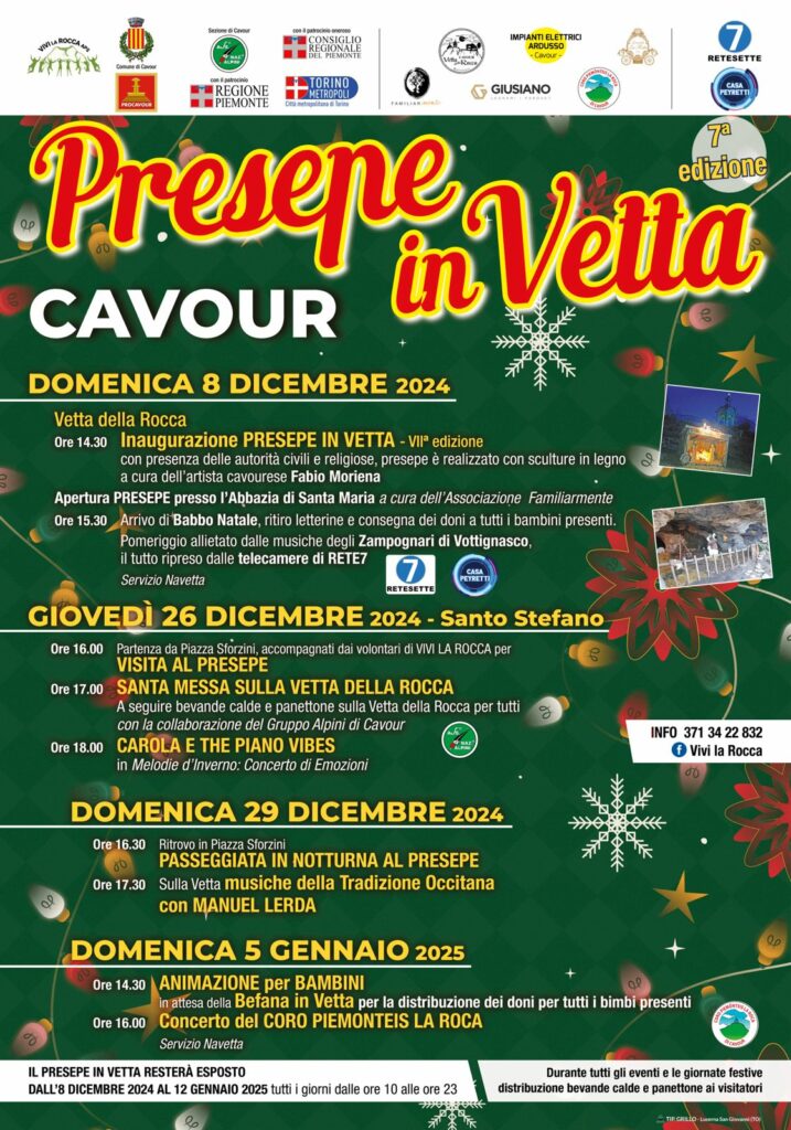 Presepe in Vetta 2024 Cavour programma